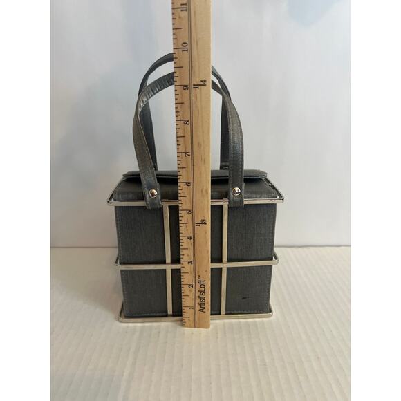 Vintage INSPIRED 1950s Wounded Bird Etra Box Purse with silver caging - Picture 11 of 16